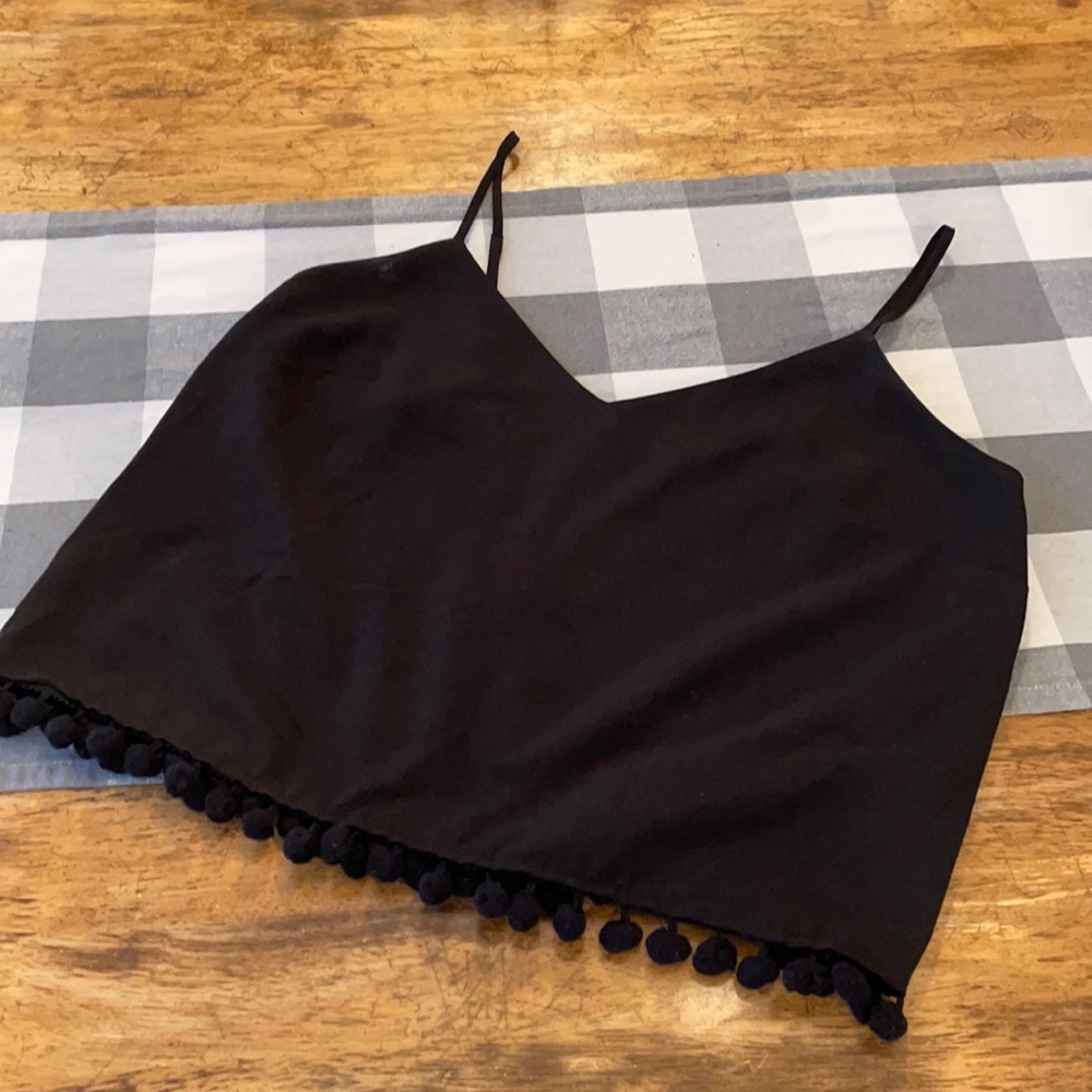 Black Pom-Pom Top